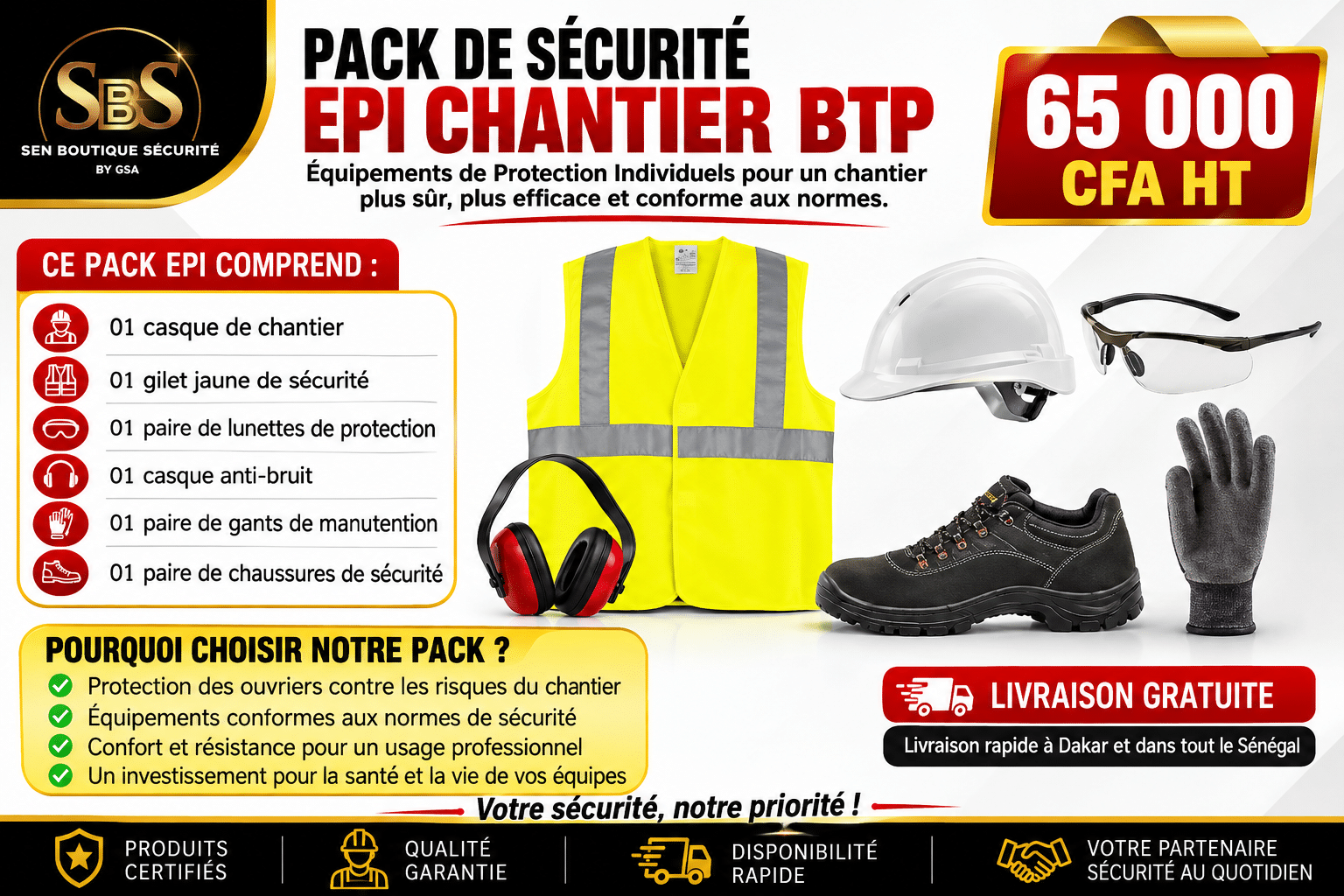 Pack Sécurité EPI et Chantier