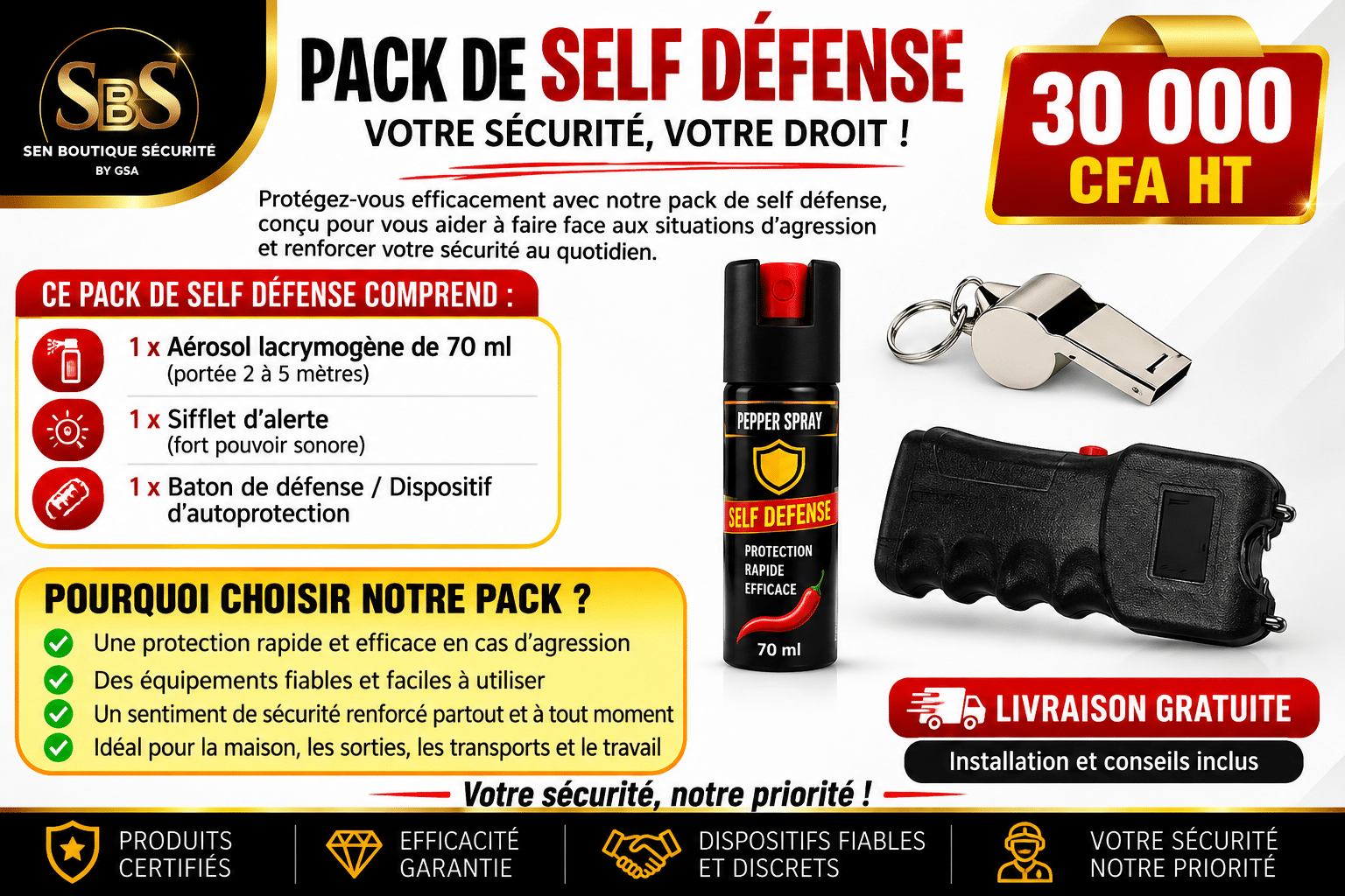 Pack Self défense