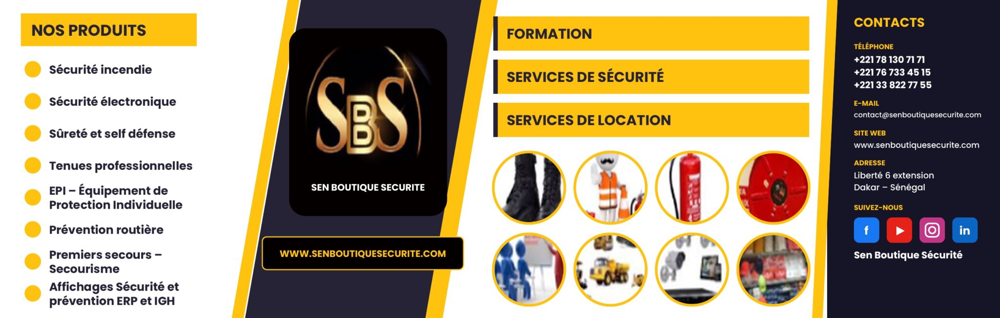 Sen Boutique Sécurité : produits, formation, services de sécurité et de location